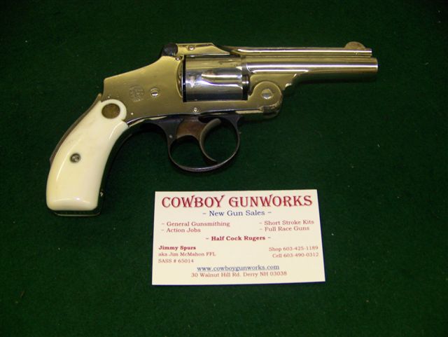 Ivory Thunder's 1914 Break Top pocket pistol with ivory grips and action job.