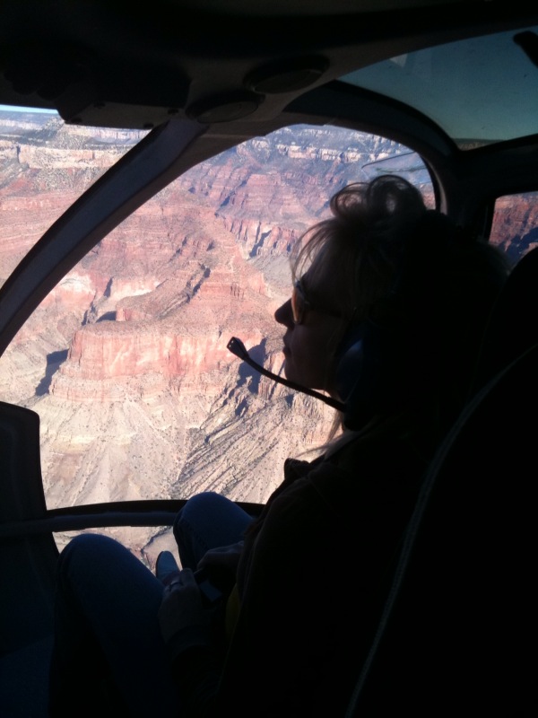 Karen during the helicopter tour.