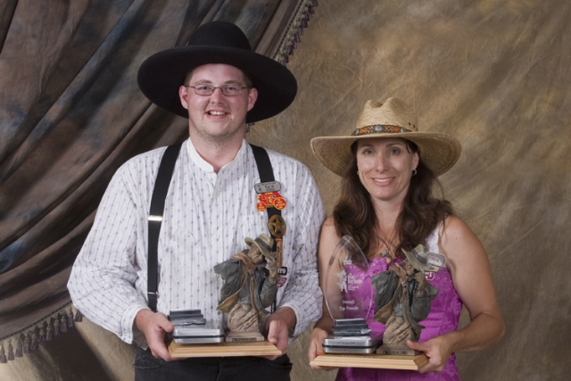 2009 SASS New England Regional winners Appaloosa Amy and Cartwheel use Cowboy Gunworks guns.