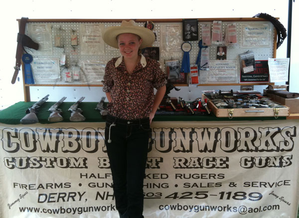 Little Ruby (Jimmy's niece) at the Cowboy Gunworks table at 2010 Guns of August.' width=