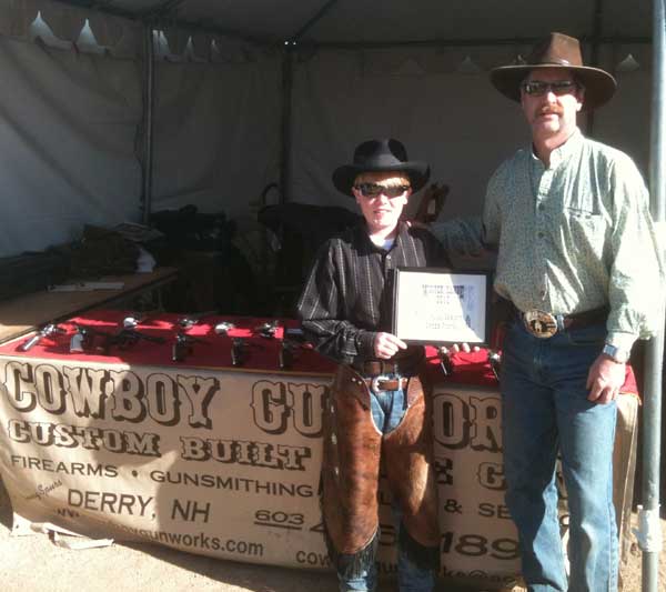 Jimmy with Rattlesnake Wrangler and his certificate for winning Speed Pistol at Winter Range. This was the open speed pistol, not junior speed pistol!